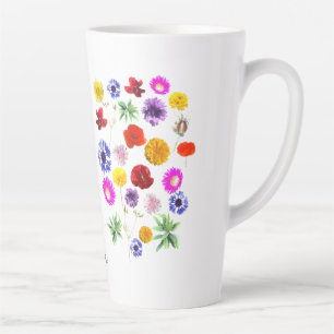 colourful summer flowers , hello summer latte mug