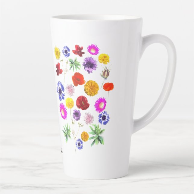 colourful summer flowers , hello summer latte mug (Right)