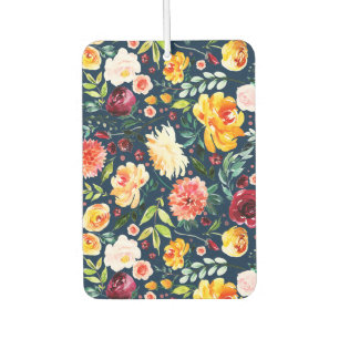 Colourful summer flowers pattern car air freshener