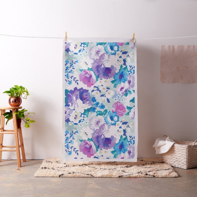 Colourful Summer Flowers Seamless Pattern Fabric (In Situ)