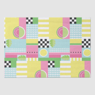 Colourful summer fruit mosaic pattern  tissue paper