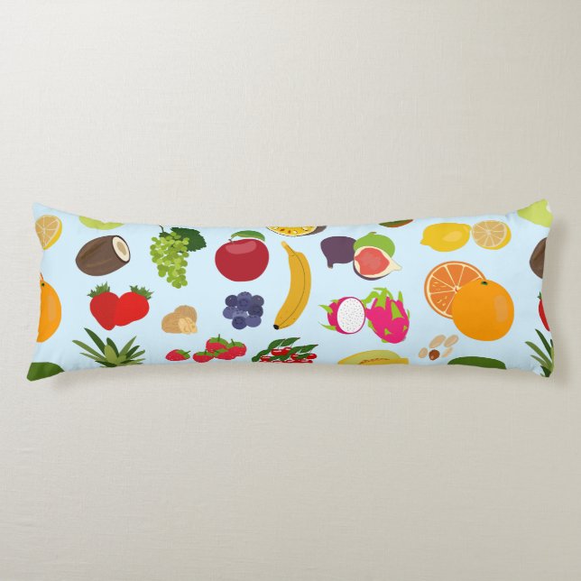 Colourful Summer Fruit Pattern Body Cushion (Front)