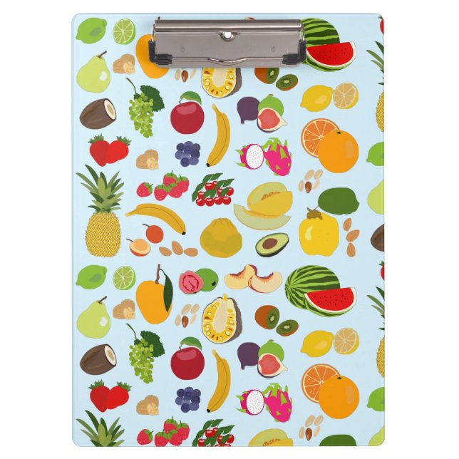 Colourful Summer Fruit Pattern Clipboard (Front)