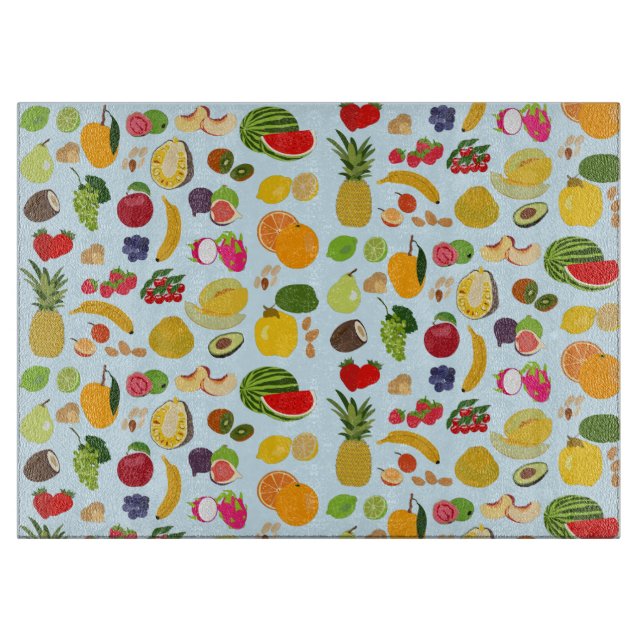 Colourful Summer Fruit Pattern Cutting Board (Front)