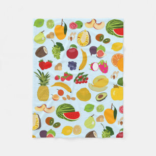 Colourful Summer Fruit Pattern Fleece Blanket