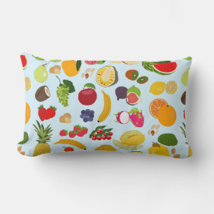 Colourful Summer Fruit Pattern Lumbar Cushion