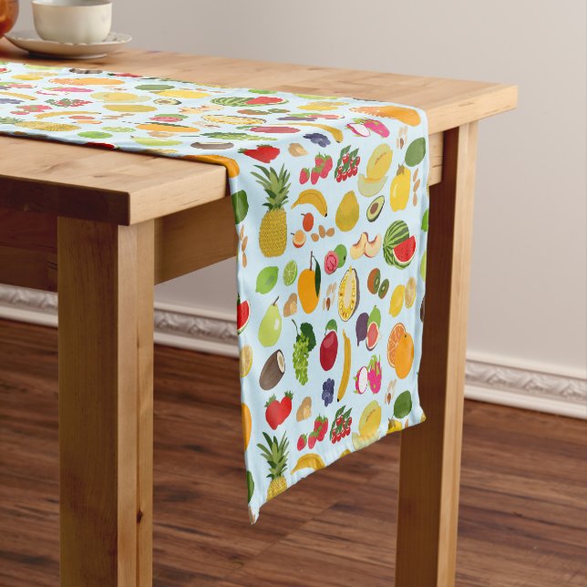 Colourful Summer Fruit Pattern Short Table Runner (In Situ)