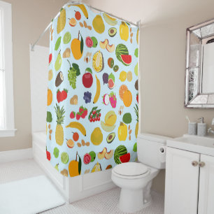 Colourful Summer Fruit Pattern Shower Curtain