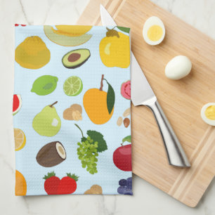 Colourful Summer Fruit Pattern Tea Towel