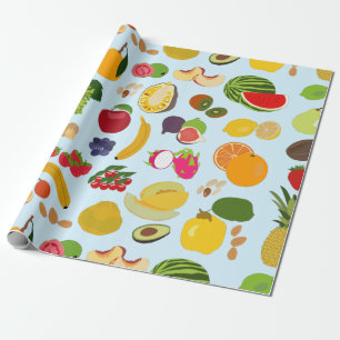 Colourful Summer Fruit Pattern Wrapping Paper