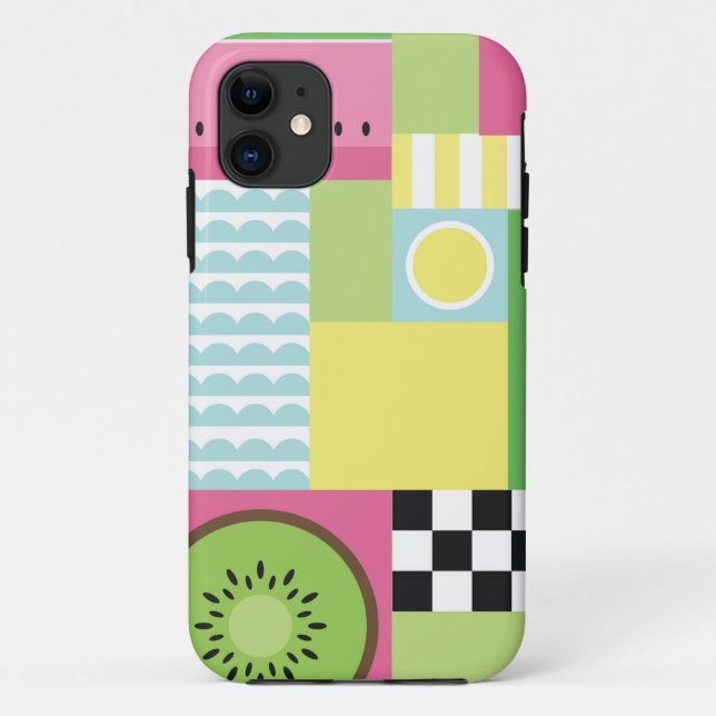 Colourful summer fruit pink green yellow mosaic Case-Mate iPhone case (Back)