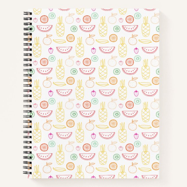 Colourful Summer Fruits Pattern Fresh and Vibrant Notebook (Front)