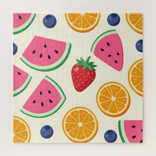 Colourful Summer Fruits Watermelon Orange Jigsaw Puzzle