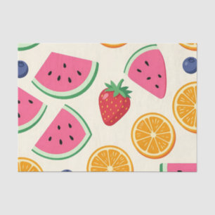 Colourful Summer Fruits Watermelon Orange Tissue Paper