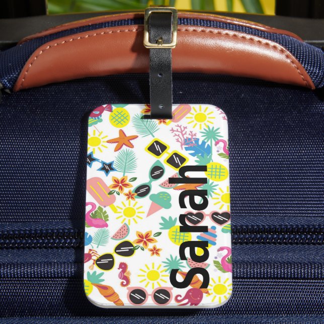 Colourful Summer Fun Luggage Luggage Tag (Front Insitu 2)