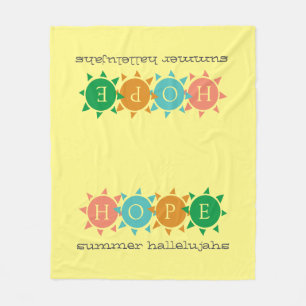 Colourful Summer Fun Sun MONOGRAM Hope Fleece Blanket