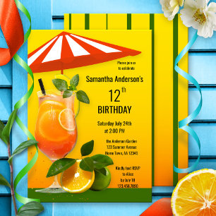 Colourful Summer Garden Birthday Invitation
