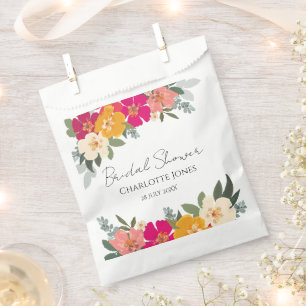 Colourful Summer Garden Bright Floral Bride Showe Favour Bag