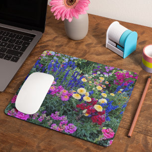 Colourful Summer Garden Floral Mouse Pad