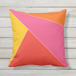 Colourful Summer Geometric Outdoor Pillow