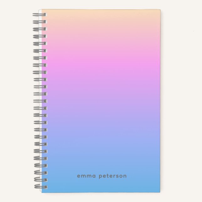 Colourful Summer Gradient & Name Notebook (Front)