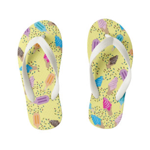 Colourful Summer Ice Cream Ice Pops Pattern Kid's Thongs