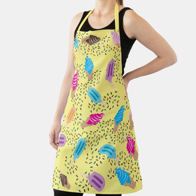Colourful Summer Ice Cream Pattern Apron (Insitu)