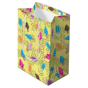 Colourful Summer Ice Cream Pattern Medium Gift Bag
