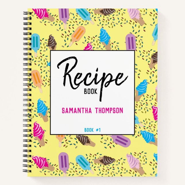 Colourful Summer Ice Cream Pattern Notebook (Front)