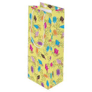 Colourful Summer Ice Cream Pattern Wine Gift Bag