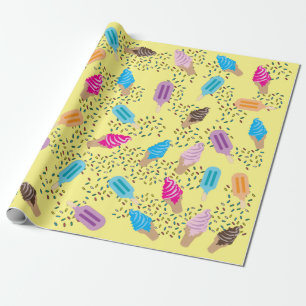 Colourful Summer Ice Cream Pattern Wrapping Paper