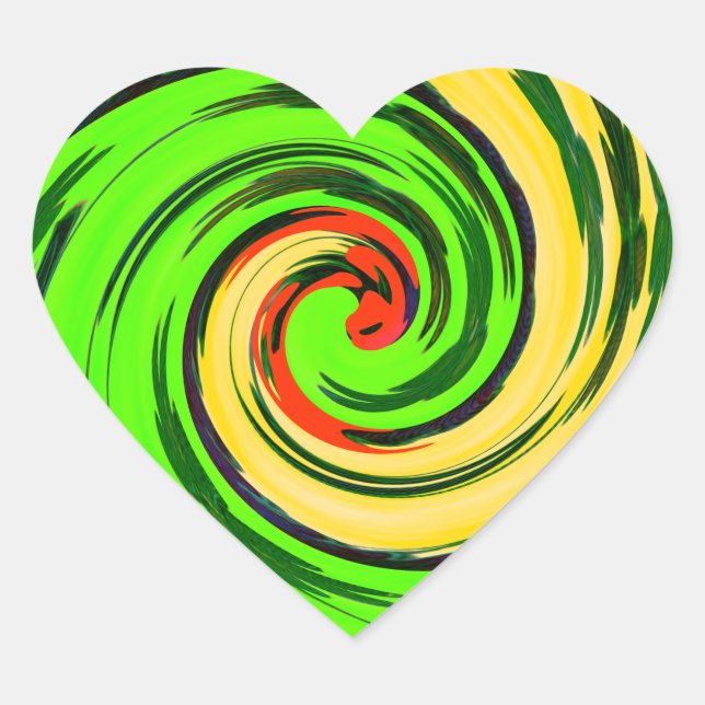 Colourful Summer l Love Wave Colours Heart Sticker (Front)