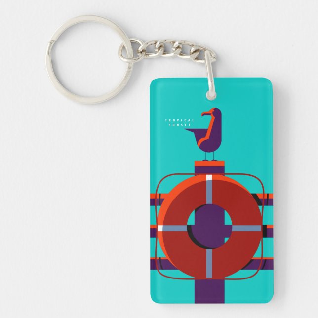 Colourful summer lay out key ring (Front)