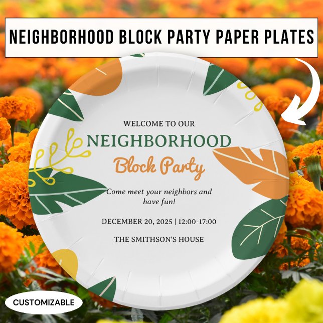 Colourful Summer Neighbourhood Block Party Paper Plate (Creator Uploaded)