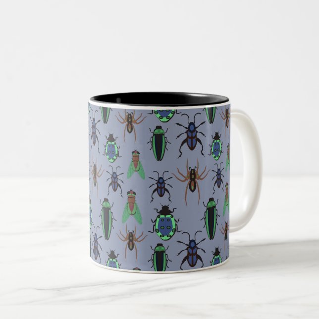 Colourful Summer Pattern Two-Tone Coffee Mug (Front Right)