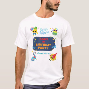 Colourful Summer Pool Birthday Party Parents T-Shirt