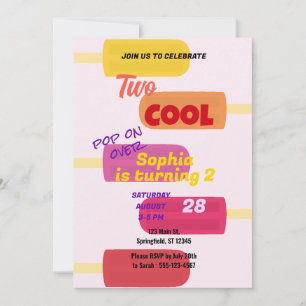 Colourful Summer Popsicle Birthday Invitation