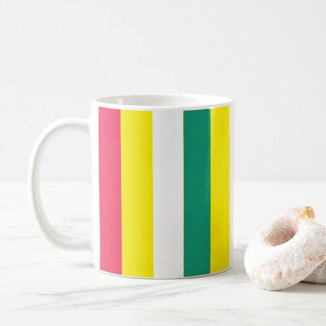 Colourful Summer Stripes      Coffee Mug (With Donut)