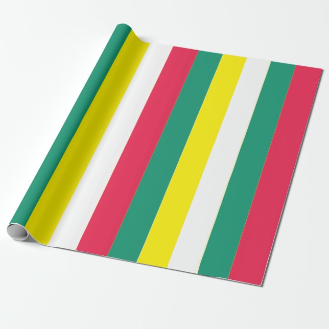 Colourful Summer Stripes  Wrapping Paper (Unrolled)