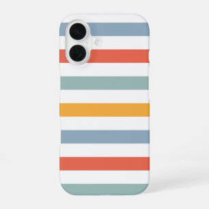 Colourful Summer Surf Aesthetic Horizontal Lines B iPhone 16 Case
