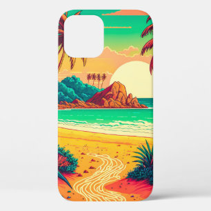 Colourful Summer Tropical Beach Landscape Artwork  iPhone 12 Pro Case