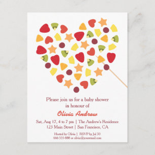 Colourful Summer Tropical Fruit Baby Shower Invitation