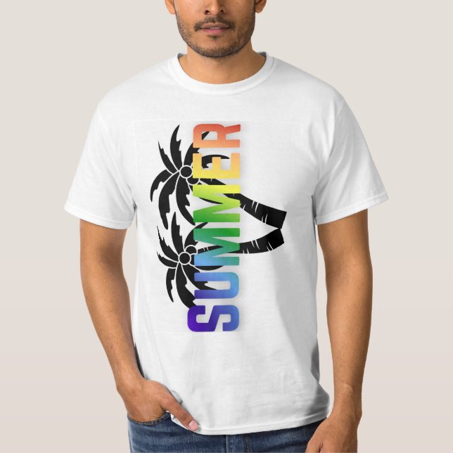 Colourful Summer vibe t-shirt | vertical Typograph (Front)