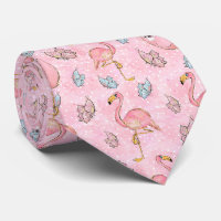 Colourful Summer Vibes Patel Pink Flamingo Neck Ti