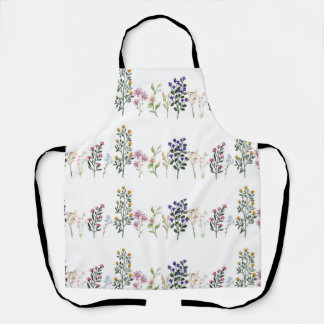 Colourful Summer Wildflower Pattern Apron