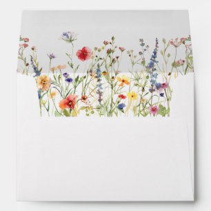 Colourful Summer Wildflower Wedding Envelope