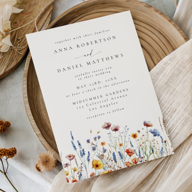 Colourful Summer Wildflower Wedding Invitation (Creator Uploaded)