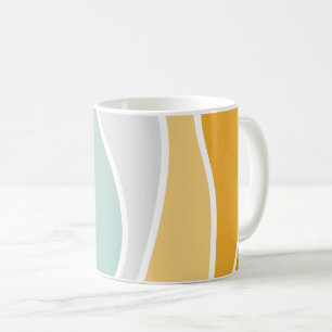 Colourful summery retro style waves coffee mug