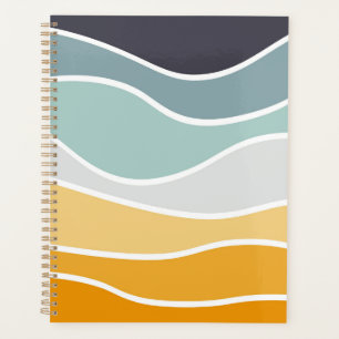 Colourful summery retro style waves planner