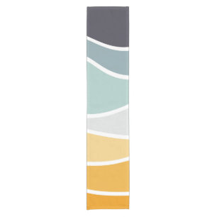 Colourful summery retro style waves short table runner